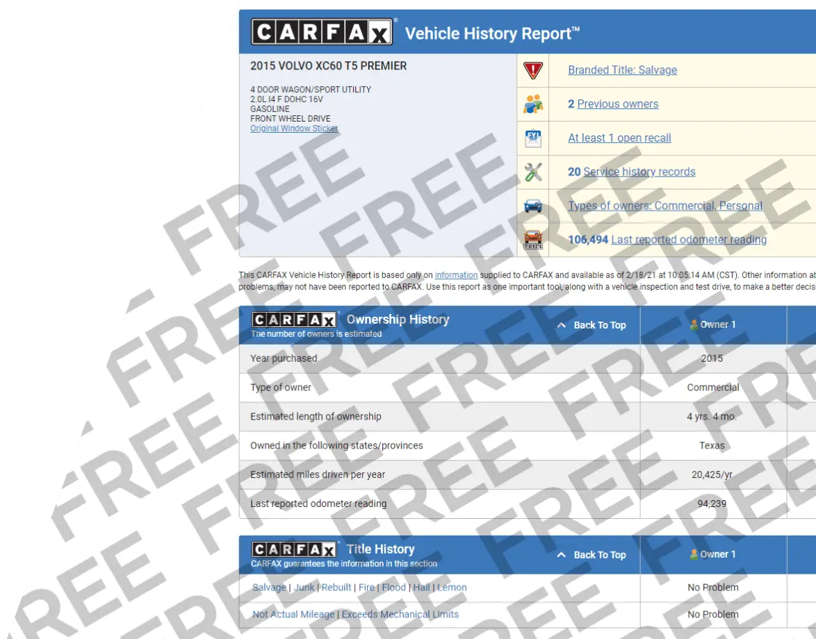 Raport Carfax